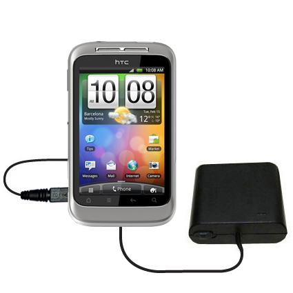 AA Battery Pack Charger compatible with the HTC Wildfire S