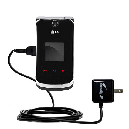 Gomadic Intelligent Compact AC Home Wall Charger suitable for the LG KG810 - High output power with a convenient; foldable plug design - Uses TipExchange Technology