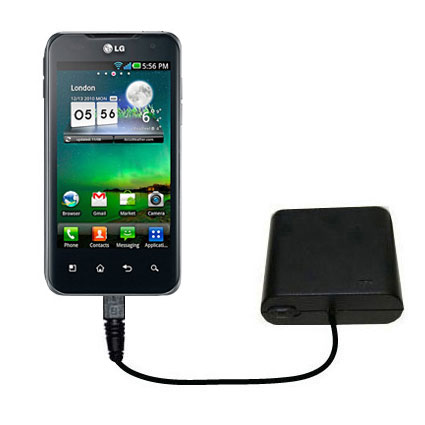 Portable Emergency AA Battery Charger Extender suitable for the LG Optimus 2X - with Gomadic Brand TipExchange Technology