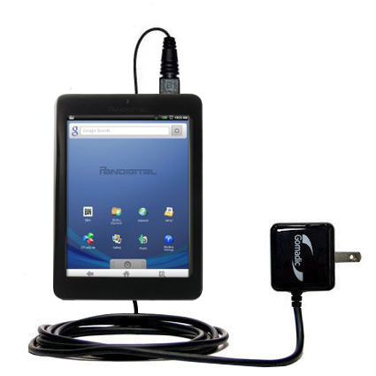 Wall Charger compatible with the Pandigital Novel R70E200 - Black Model