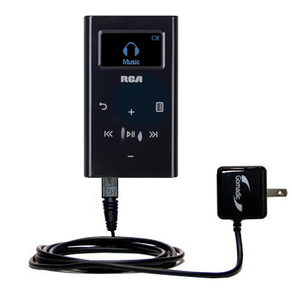 Gomadic Intelligent Compact AC Home Wall Charger suitable for the RCA M2204 Lyra Digital Audio Player - High output power with a convenient; foldable plug design - Uses TipExchange Technology
