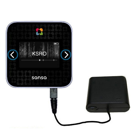 AA Battery Pack Charger compatible with the Sandisk Sansa SlotRadio to Go