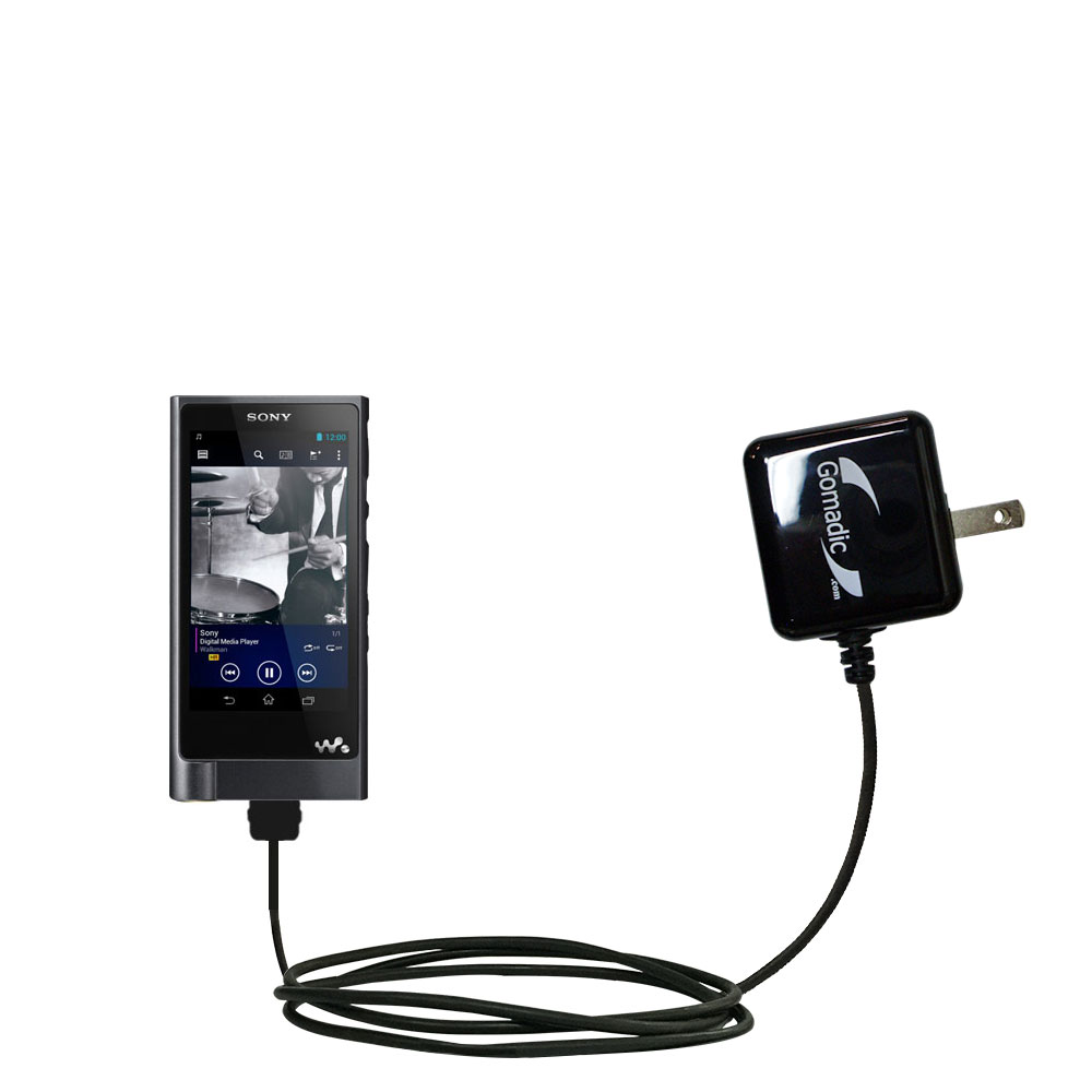 Gomadic Intelligent Compact AC Home Wall Charger suitable for the Sony NWZ-ZX2 - Uses TipExchange Technology