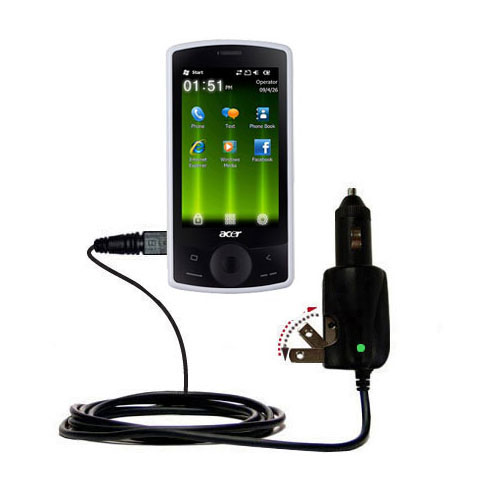 Car & Home 2 in 1 Charger compatible with the Acer beTouch E100 E110 E120