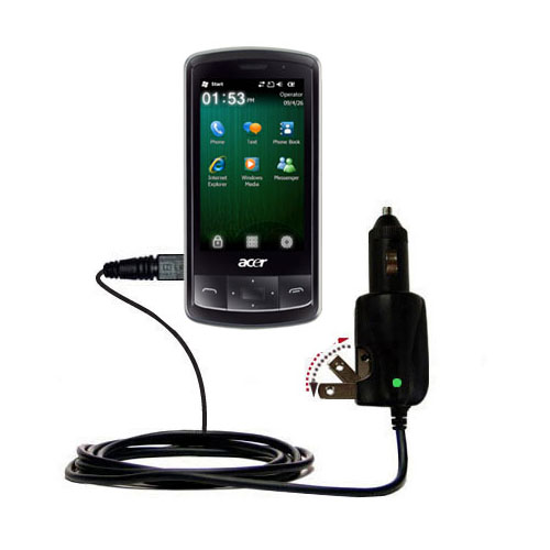 Car & Home 2 in 1 Charger compatible with the Acer beTouch E200 E210