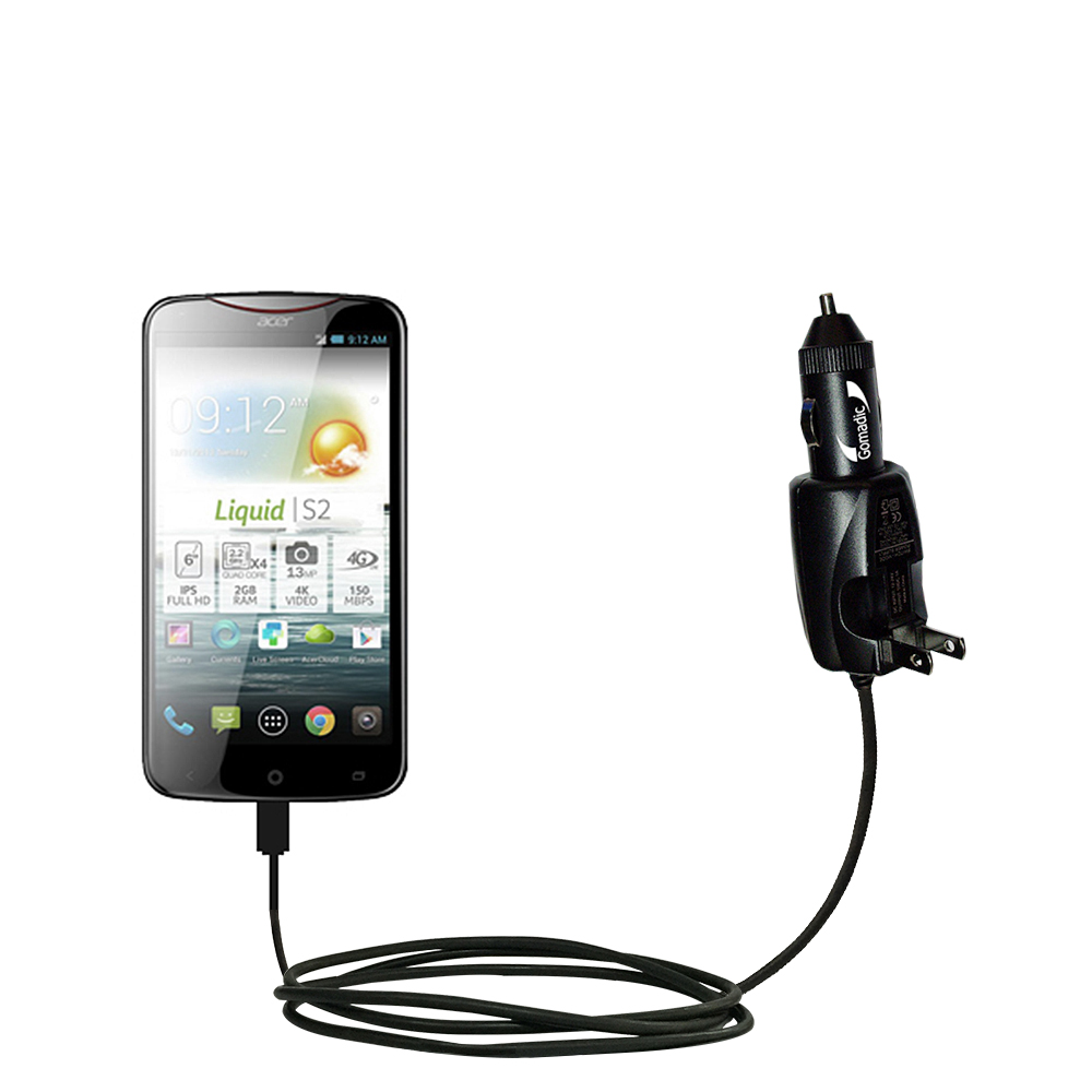 Car & Home 2 in 1 Charger compatible with the Acer Liquid S2