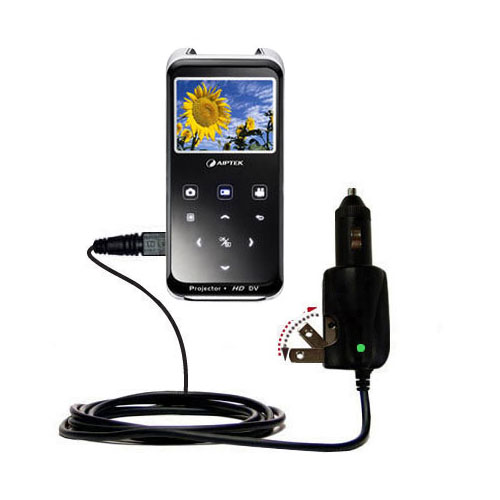 Car & Home 2 in 1 Charger compatible with the Aiptek PocketCinema z20 Pro
