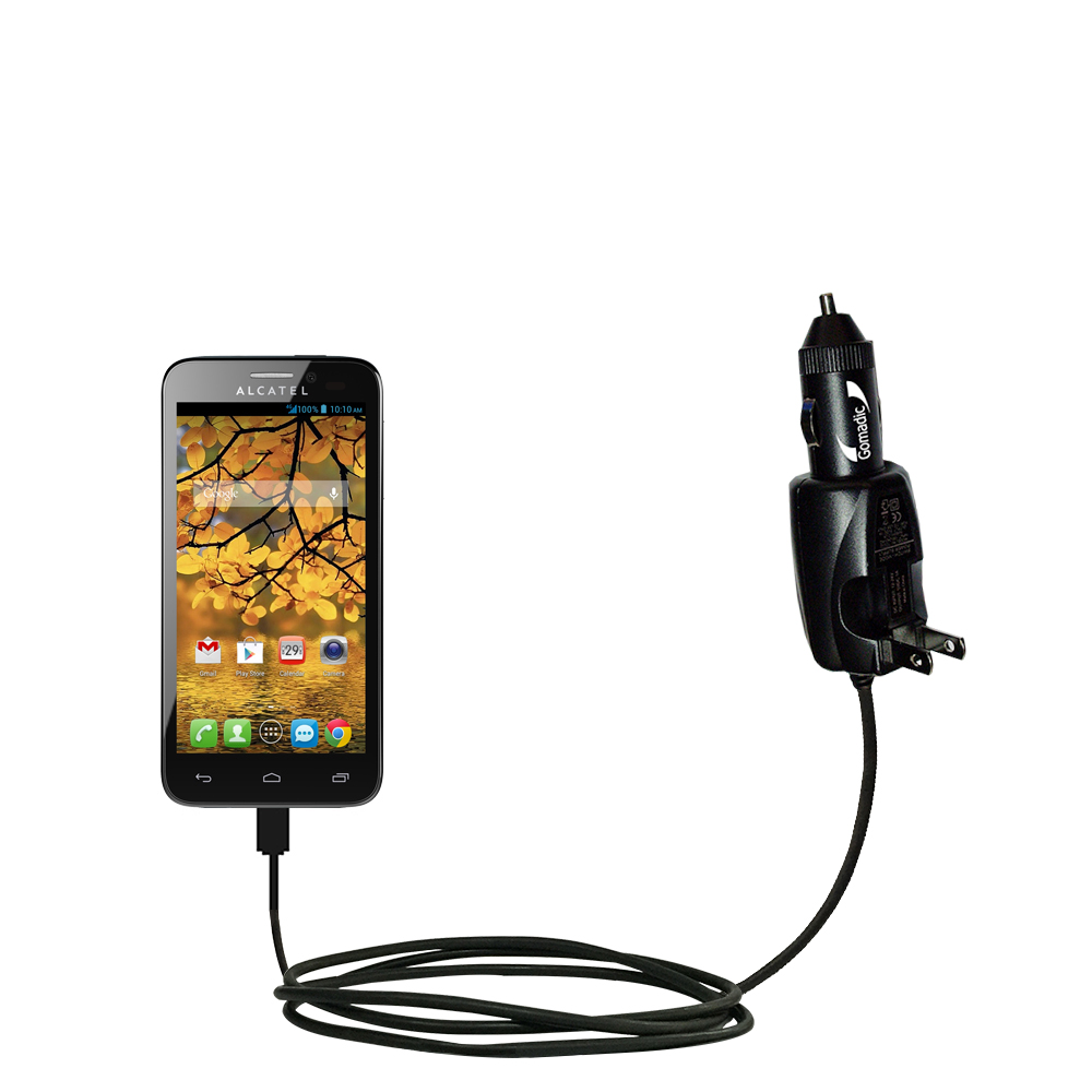 Car & Home 2 in 1 Charger compatible with the Alcatel One Touch Evolve