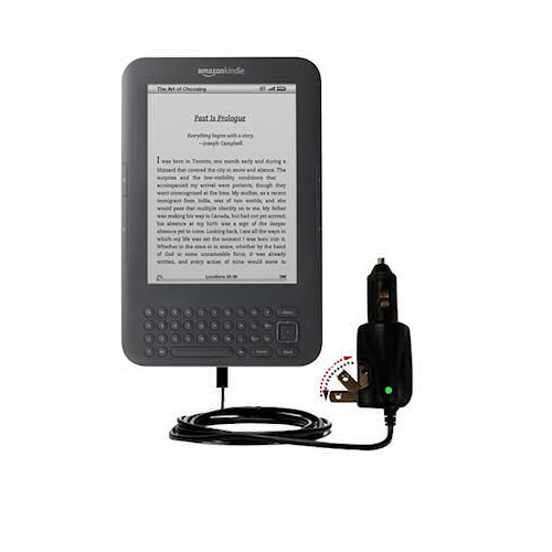 Car & Home 2 in 1 Charger compatible with the Amazon Kindle Latest Generation ( Wi-Fi Free 3G  6in. 9.7in. )
