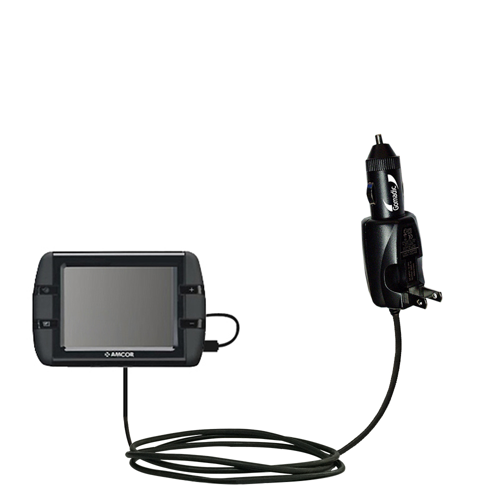 Car & Home 2 in 1 Charger compatible with the Amcor Navigation 3500