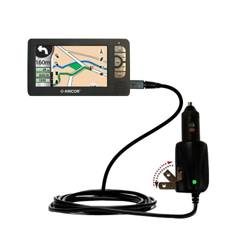Car & Home 2 in 1 Charger compatible with the Amcor Navigation GPS 5600