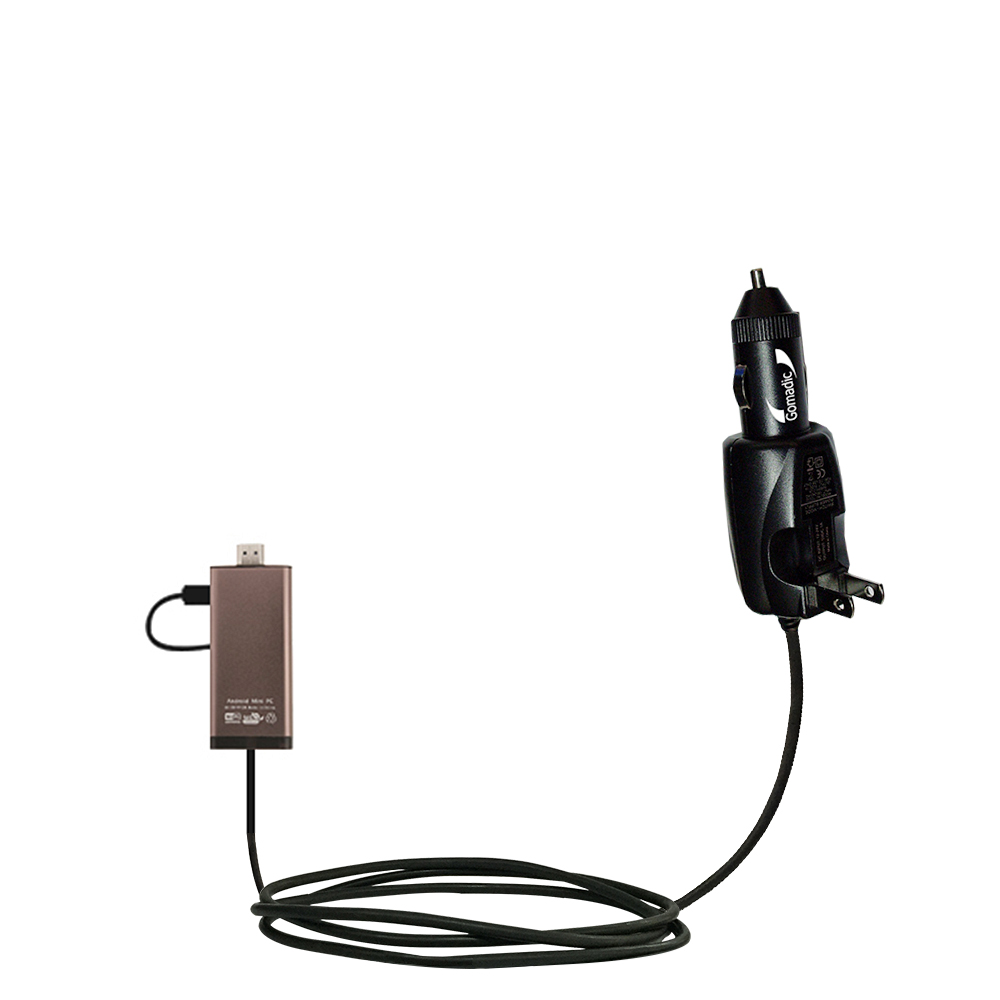 Intelligent Dual Purpose DC Vehicle and AC Home Wall Charger suitable for the Android Mni iMito MX1 - Two critical functions; one unique charger - Uses Gomadic Brand TipExchange Technology