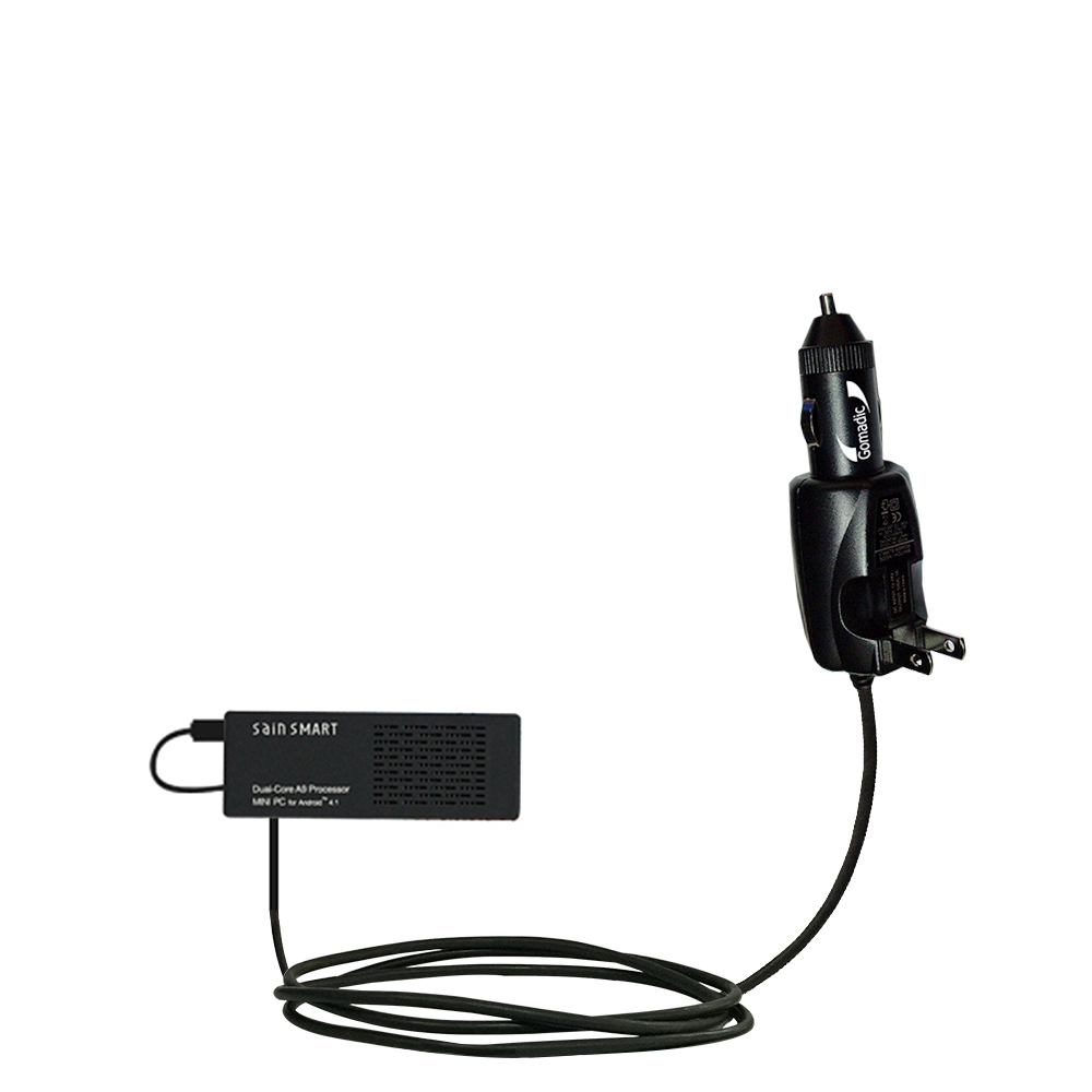 Intelligent Dual Purpose DC Vehicle and AC Home Wall Charger suitable for the Android SainSmart SS808 PC-On-A-Stick - Two critical functions; one unique charger - Uses Gomadic Brand TipExchange Technology