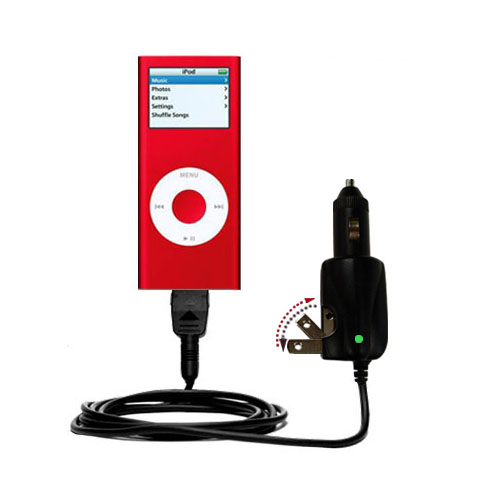 Car & Home 2 in 1 Charger compatible with the Apple iPod Nano