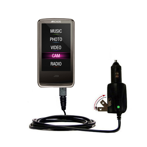 Car & Home 2 in 1 Charger compatible with the Archos 3Cam Vision