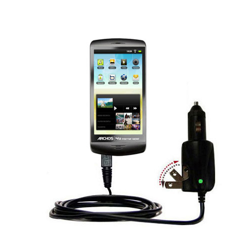 Car & Home 2 in 1 Charger compatible with the Archos 28 / 32 / 43 Internet Tablet