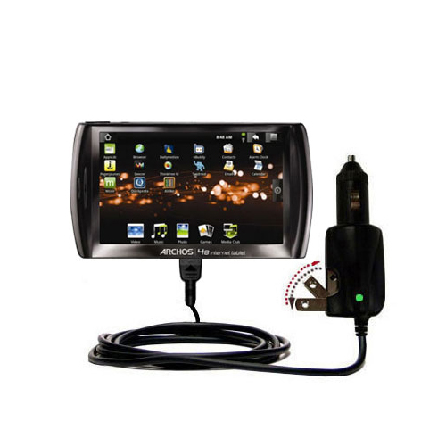 Car & Home 2 in 1 Charger compatible with the Archos 48 Internet Tablet