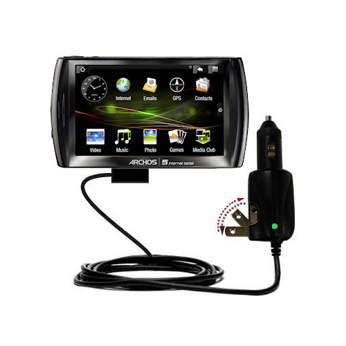 Car & Home 2 in 1 Charger compatible with the Archos 5 Internet Tablet with Android
