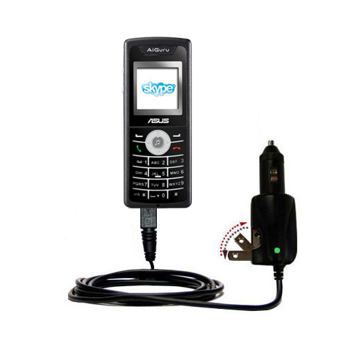 Car & Home 2 in 1 Charger compatible with the Asus AiGuru S2 Skype Phone