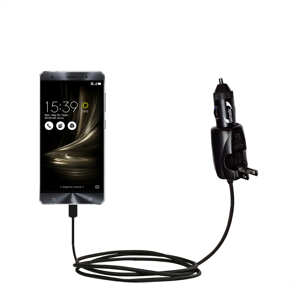 Car & Home 2 in 1 Charger compatible with the Asus Zenfone 3