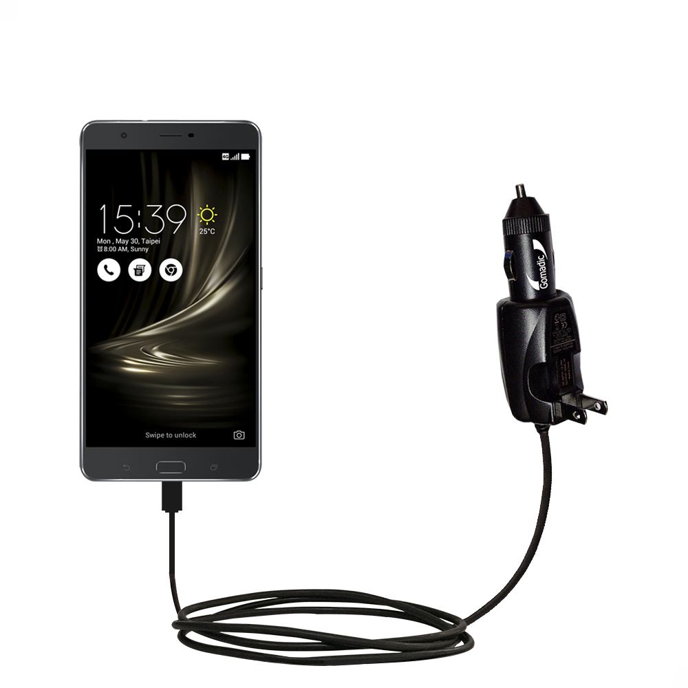 Car & Home 2 in 1 Charger compatible with the Asus Zenfone 3 Ultra