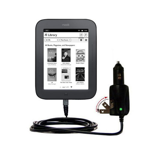 Car & Home 2 in 1 Charger compatible with the Barnes and Noble Nook Touch Reader