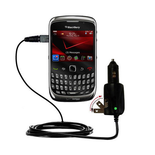 Car & Home 2 in 1 Charger compatible with the Blackberry Curve 3G 9330