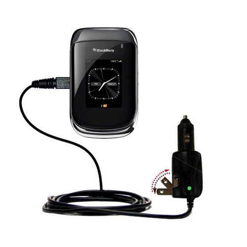 Intelligent Dual Purpose DC Vehicle and AC Home Wall Charger suitable for the Blackberry Oxford - Two critical functions; one unique charger - Uses Gomadic Brand TipExchange Technology