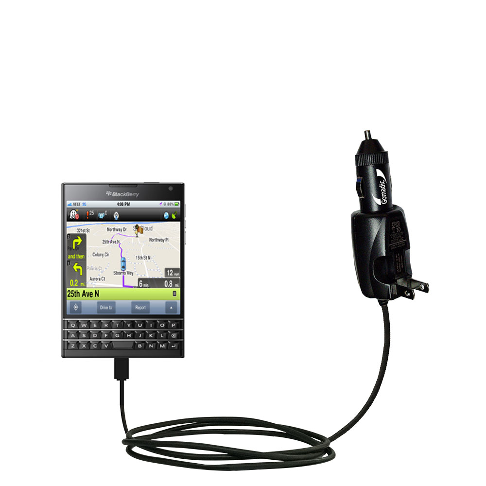 Car & Home 2 in 1 Charger compatible with the Blackberry Passport