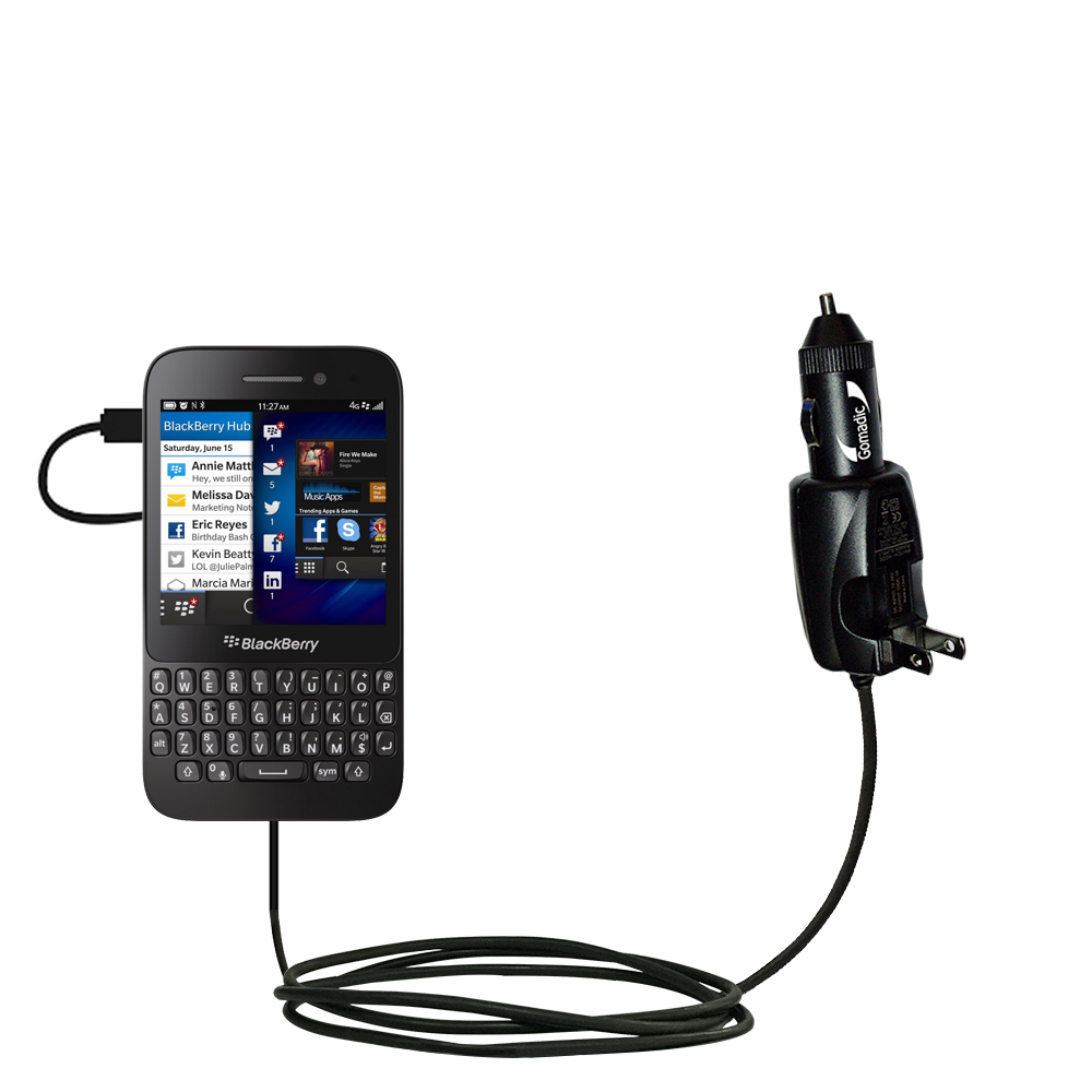 Car & Home 2 in 1 Charger compatible with the Blackberry Q5