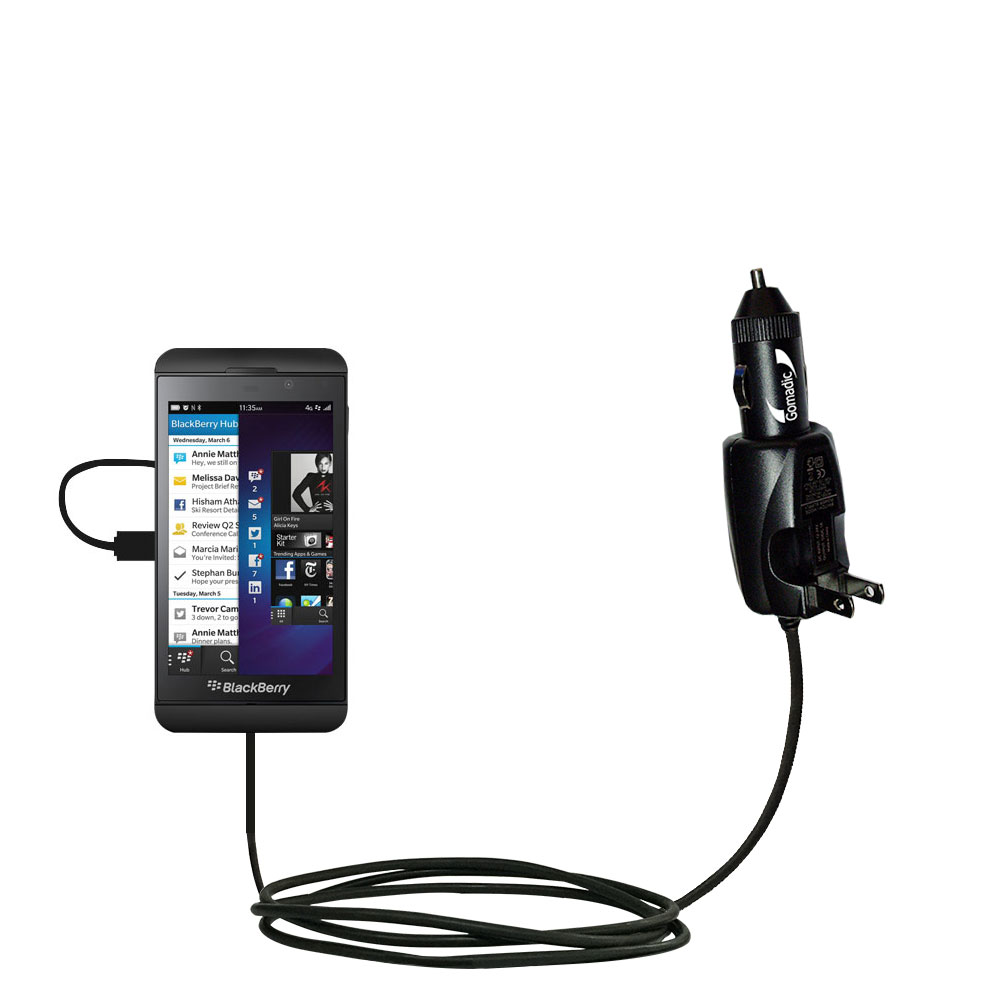 Car & Home 2 in 1 Charger compatible with the Blackberry Z10
