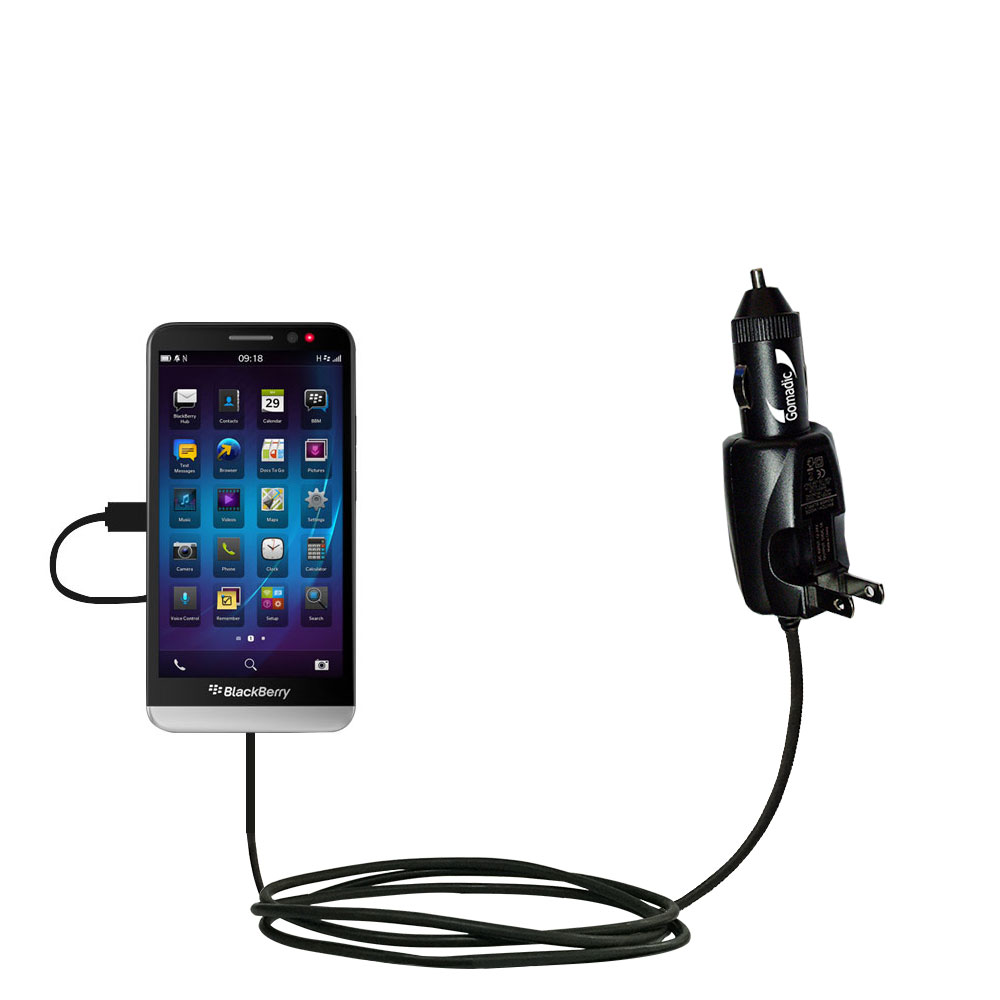 Car & Home 2 in 1 Charger compatible with the Blackberry Z30