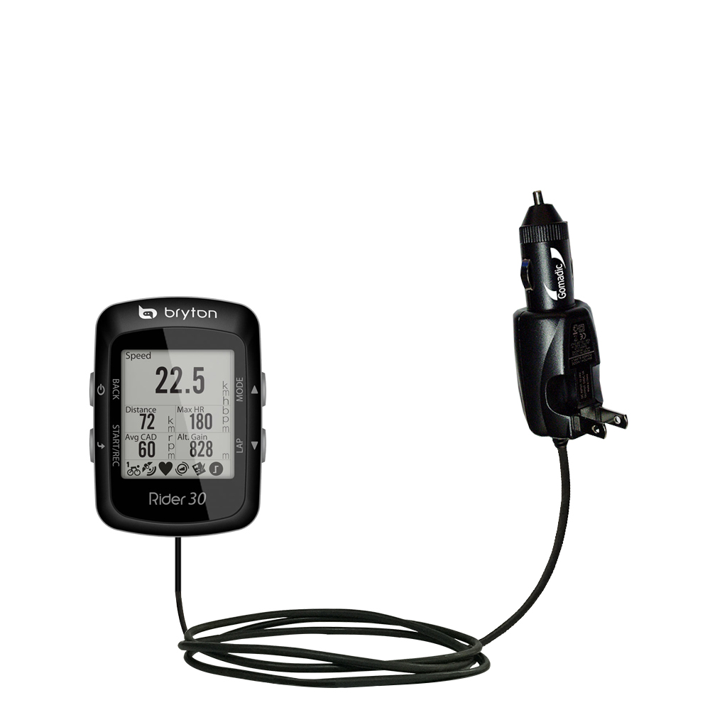 Car & Home 2 in 1 Charger compatible with the Bryton Rider 30