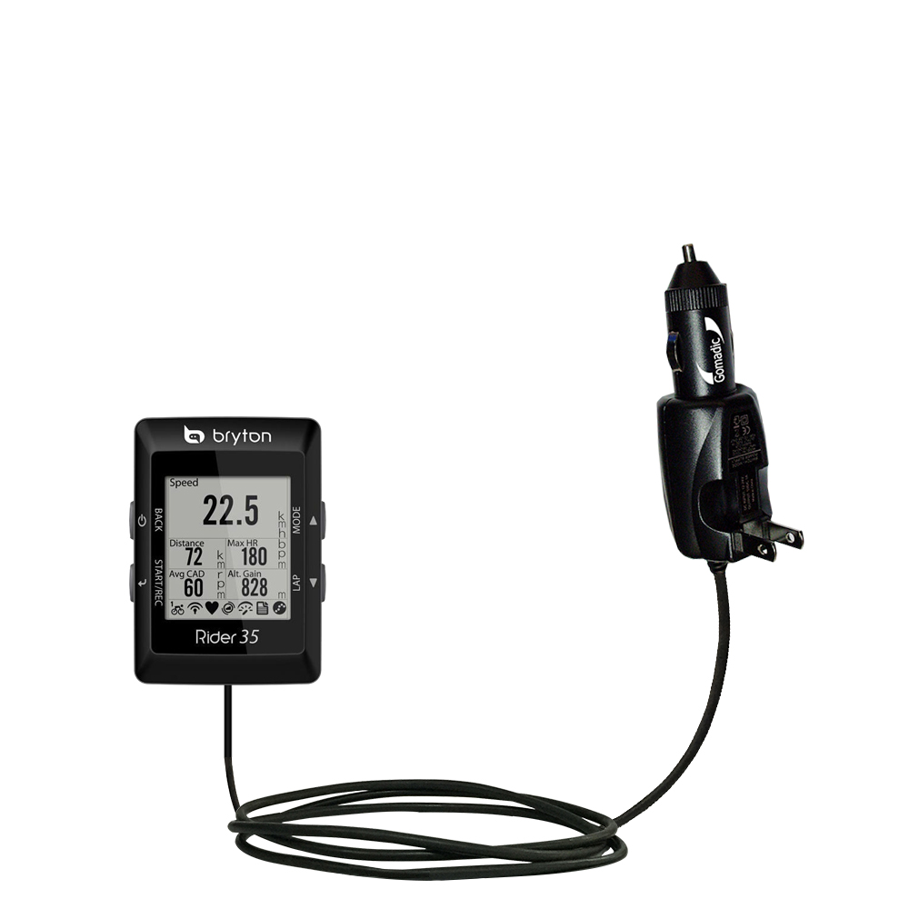Car & Home 2 in 1 Charger compatible with the Bryton Rider 35