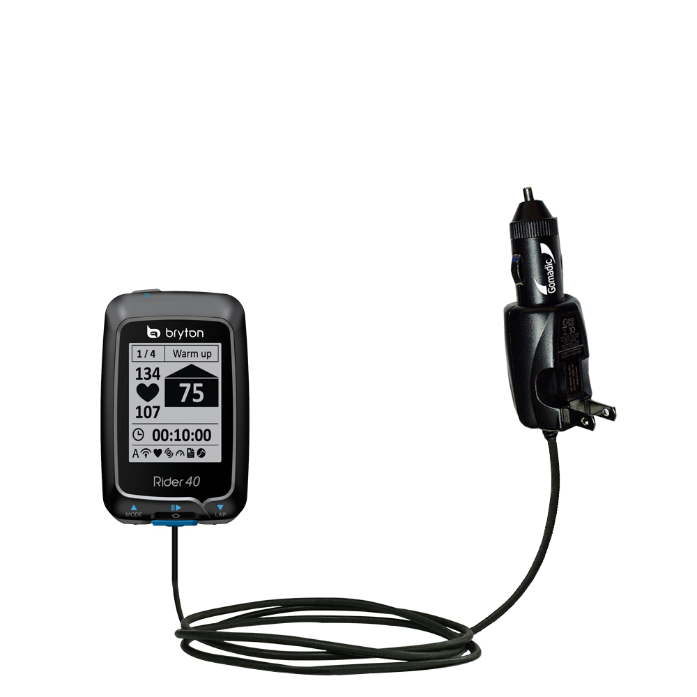 Car & Home 2 in 1 Charger compatible with the Bryton Rider 40