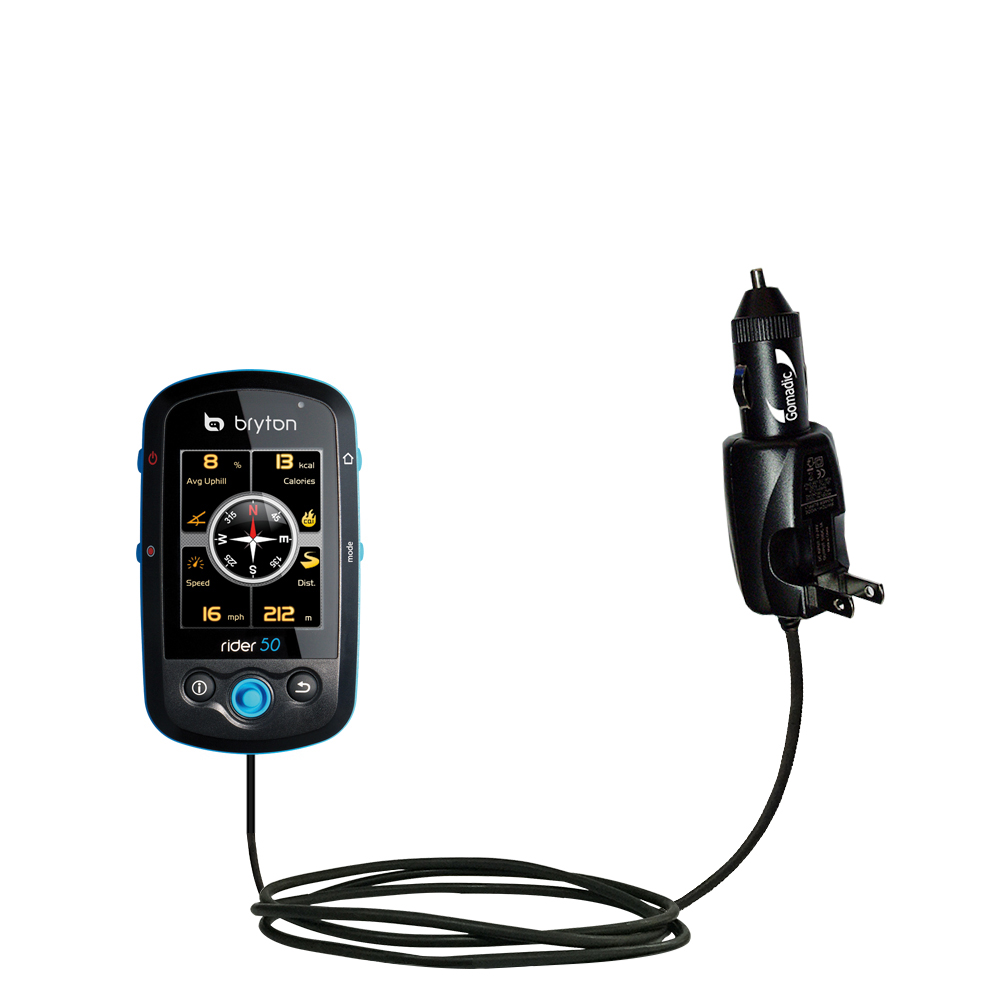 Car & Home 2 in 1 Charger compatible with the Bryton Rider 50