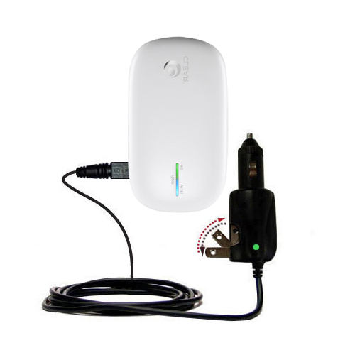 Intelligent Dual Purpose DC Vehicle and AC Home Wall Charger suitable for the Clearwire Clear iSpot Personal Hot Spot - Two critical functions; one unique charger - Uses Gomadic Brand TipExchange Technology