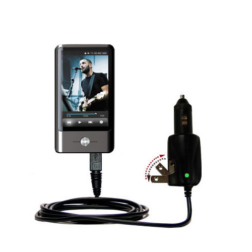 Car & Home 2 in 1 Charger compatible with the Coby MP837 Touchscreen Video MP3 Player
