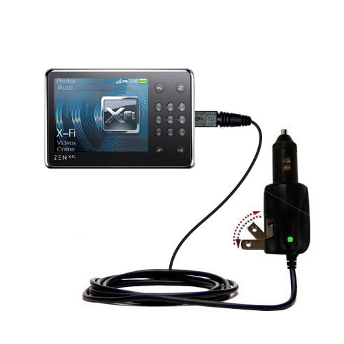 Car & Home 2 in 1 Charger compatible with the Creative Zen X-Fi with Wireless LAN