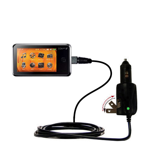 Car & Home 2 in 1 Charger compatible with the Creative ZEN X-Fi2