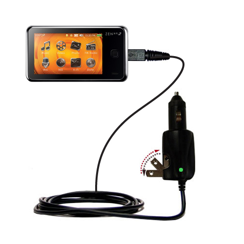 Car & Home 2 in 1 Charger compatible with the Creative Zen X-Fi2 Deluxe