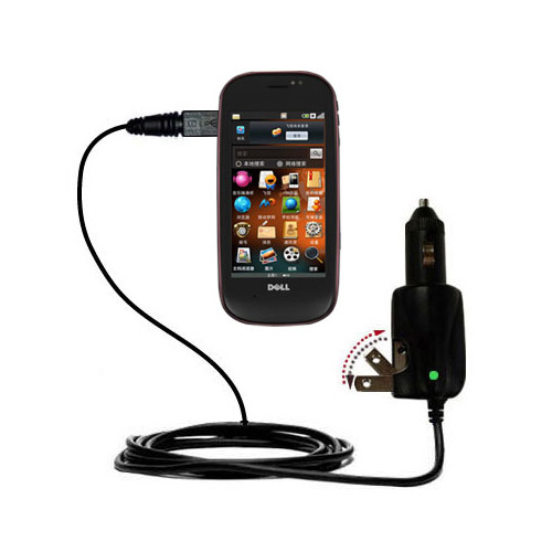 Intelligent Dual Purpose DC Vehicle and AC Home Wall Charger suitable for the Dell Mini 3 3i 3ix - Two critical functions; one unique charger - Uses Gomadic Brand TipExchange Technology