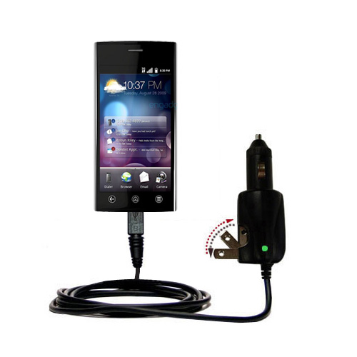 Intelligent Dual Purpose DC Vehicle and AC Home Wall Charger suitable for the Dell Thunder - Two critical functions; one unique charger - Uses Gomadic Brand TipExchange Technology