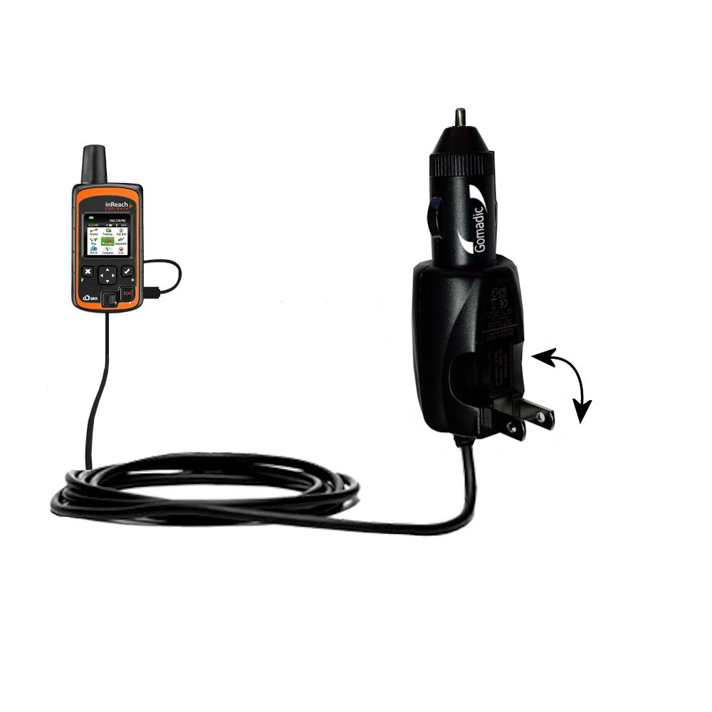 Car & Home 2 in 1 Charger compatible with the DeLorme InReach Explorer