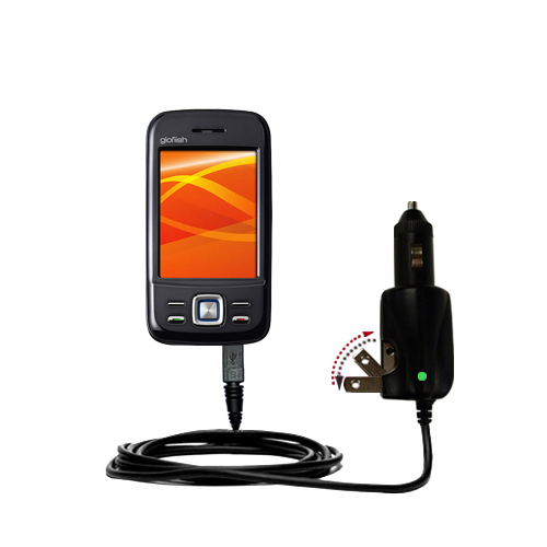 Intelligent Dual Purpose DC Vehicle and AC Home Wall Charger suitable for the ETEN M750 - Two critical functions; one unique charger - Uses Gomadic Brand TipExchange Technology