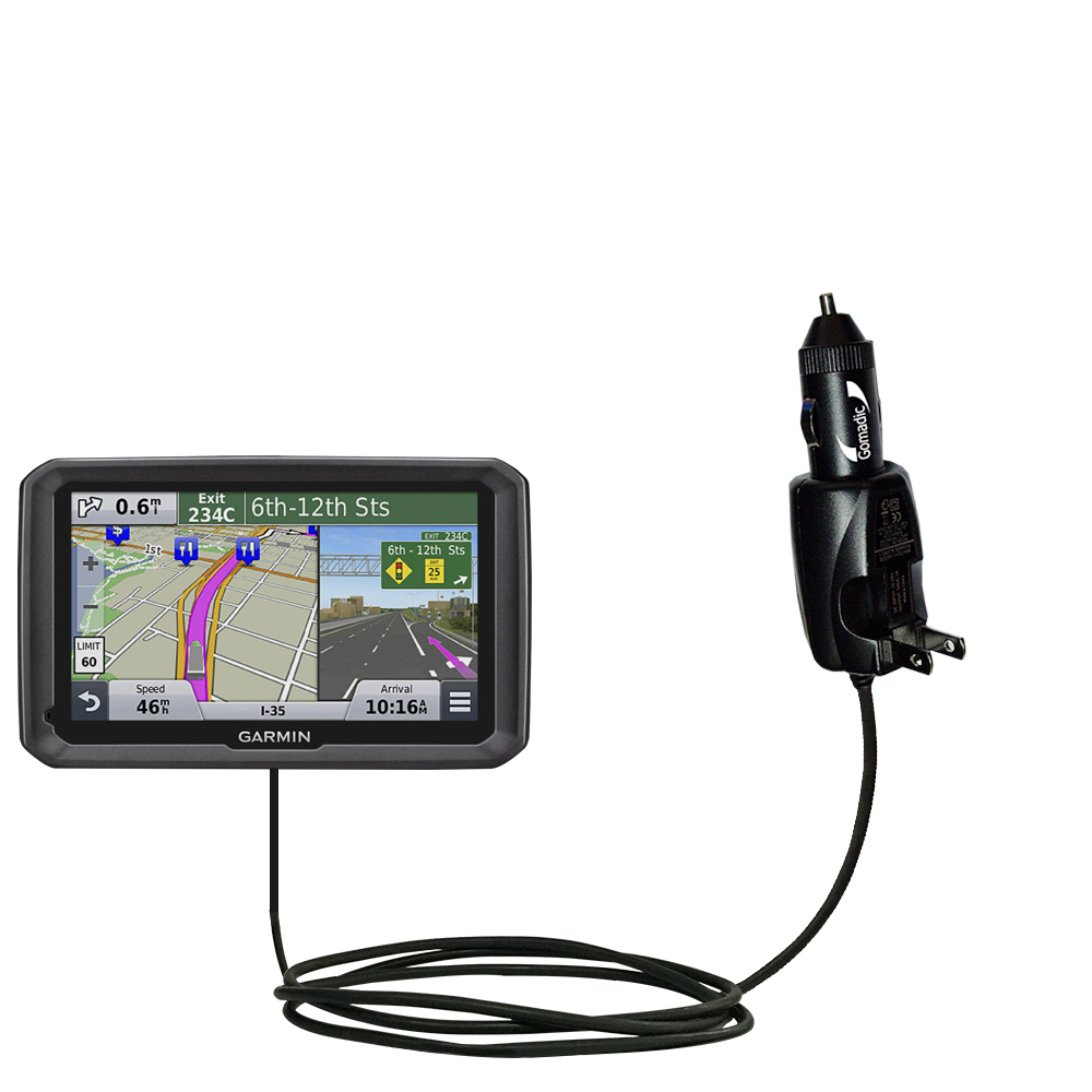 Car & Home 2 in 1 Charger compatible with the Garmin dezl 570 LMT