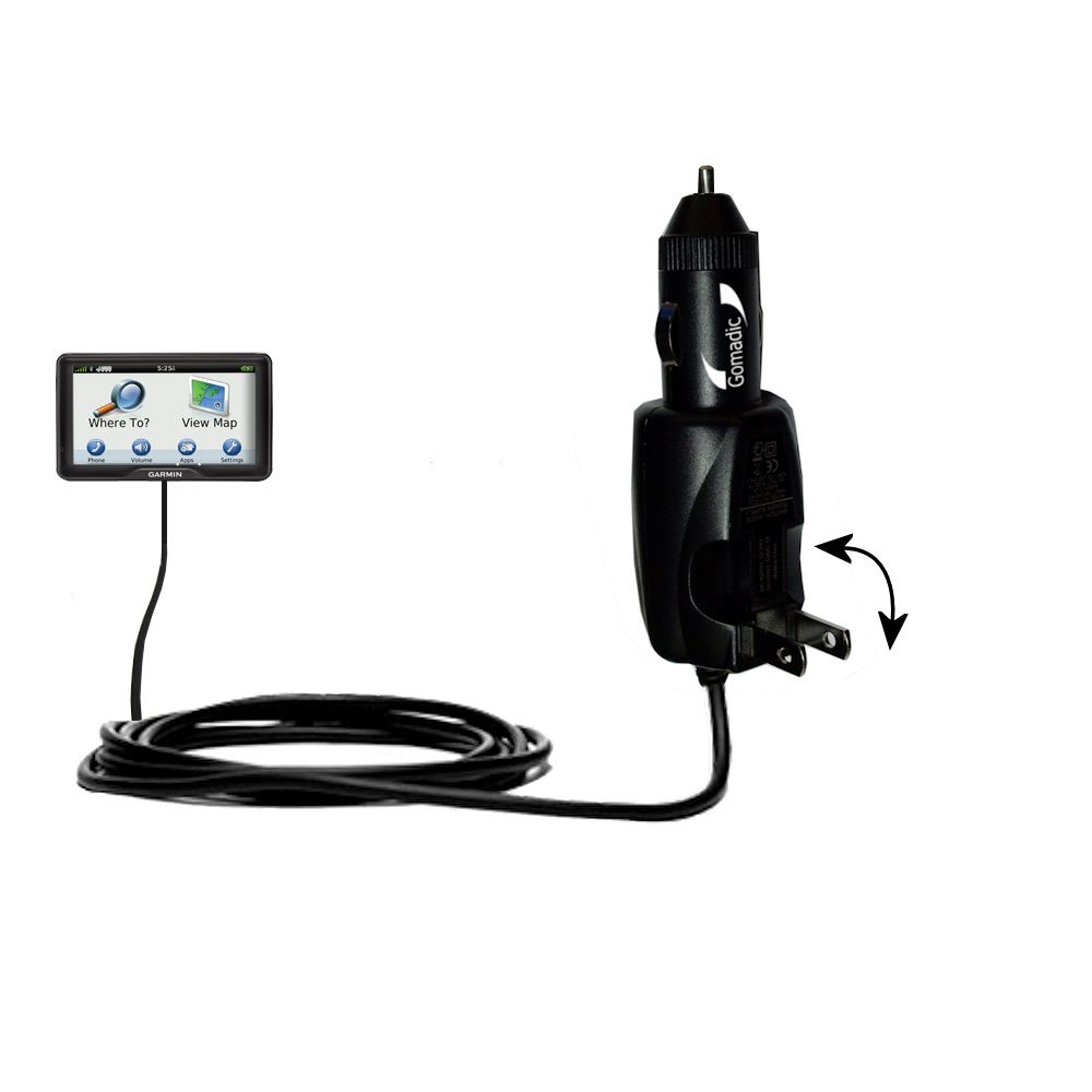 Car & Home 2 in 1 Charger compatible with the Garmin dezl 760 LMT