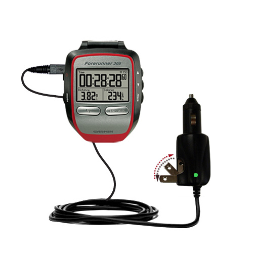 Car & Home 2 in 1 Charger compatible with the Garmin Forerunner 305