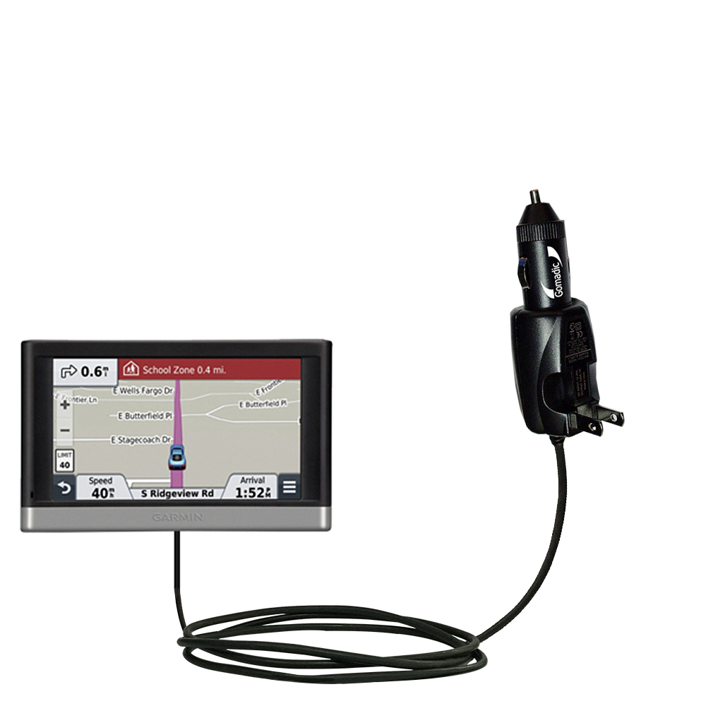 Car & Home 2 in 1 Charger compatible with the Garmin nuvi 2457 / 2497 LMT