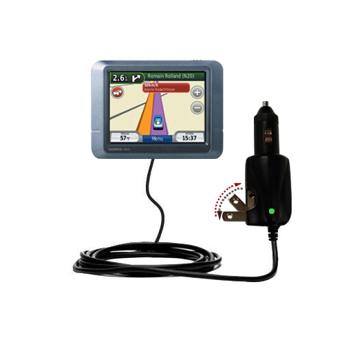Intelligent Dual Purpose DC Vehicle and AC Home Wall Charger suitable for the Garmin nuvi 255T - Two critical functions; one unique charger - Uses Gomadic Brand TipExchange Technology